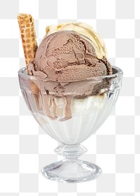 Ice-cream sundae dessert png sticker, transparent background