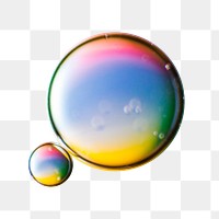 Holographic bubbles png sticker, transparent background