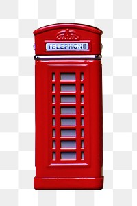 Red telephone box png sticker, transparent background