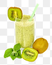 Kiwi smoothie png sticker, transparent background