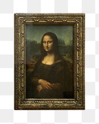 Mona Lisa frame png sticker, transparent background