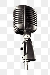 Vintage microphone png sticker, transparent background