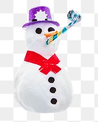 Party snowman png sticker, transparent background