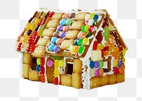 Candy house png sticker, transparent background