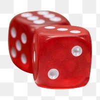 Red dices png sticker, transparent background