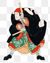 Namiwa Jirosaku png, transparent background, Japanese ukiyo-e woodblock print by Utagawa Kuniyoshi. Remixed by rawpixel.