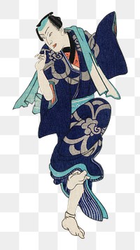 Png Chotto Hitokuchi Hauta no Ateburi sticker, Japanese ukiyo-e style illustration on transparent background. Remixed by rawpixel.