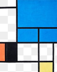 Png Mondrian’s Composition, Cubism art, transparent background.   Remixed by rawpixel.