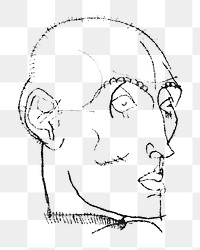 Png Egon Schiele’s Portrait of a Man sticker, line art drawing, transparent background. Remixed by rawpixel.