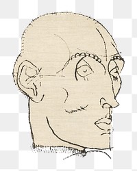 Png Egon Schiele’s Portrait of a Man sticker, line art drawing, transparent background. Remixed by rawpixel.