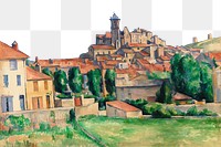 Png Cezanne’s Gardanne border, post-impressionist landscape painting, transparent background.  Remixed by rawpixel.