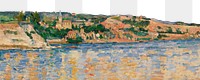 Png Cezanne’s Village at the Water's Edge border, post-impressionist landscape painting, transparent background.  Remixed by rawpixel.