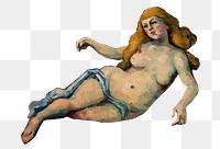 Png Cezanne’s Leda and the Swan sticker, post-impressionist portrait painting, transparent background.  Remixed by rawpixel.