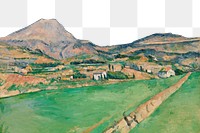 Png Cezanne’s Mont Sainte-Victoire border, post-impressionist landscape painting, transparent background.  Remixed by rawpixel.