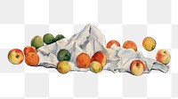 Png Cezanne’s fruits sticker, still life painting, transparent background.  Remixed by rawpixel.