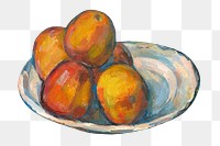 Png Cezanne&rsquo;s  Fruit sticker, still life painting, transparent background.  Remixed by rawpixel.