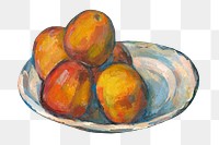 Png Cezanne’s  Fruit sticker, still life painting, transparent background.  Remixed by rawpixel.