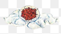 Png Cezanne&rsquo;s Cherries sticker, still life painting, transparent background.  Remixed by rawpixel.
