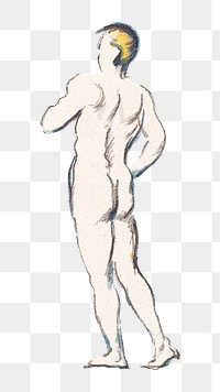 Png Cezanne’s Bathers sticker, post-impressionist portrait painting, transparent background.  Remixed by rawpixel.