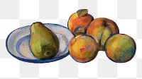 Png Cezanne’s Large Pear sticker, still life painting, transparent background.  Remixed by rawpixel.