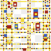 Png Mondrian’s Broadway Boogie Woogie, Cubism art, transparent background.   Remixed by rawpixel.