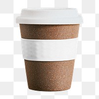 Eco-friendly coffee cup png sticker, transparent background