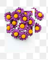 Purple daisies png artificial flower sticker, transparent background