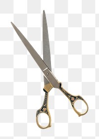 Vintage scissors png stationery sticker, transparent background