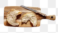 Half cut croissant png sticker, transparent background