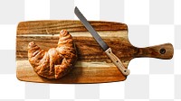 Fresh baked croissant png sticker, transparent background