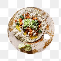 Mexican wrap png sticker, transparent background