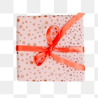 Glittery gift box png sticker, transparent background