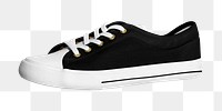 Black sneakers  png sticker, fashion transparent background