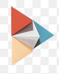 Png pyramid paper craft sticker, transparent background