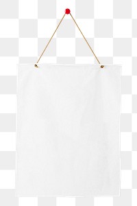 White hanging poster  png sticker, transparent background