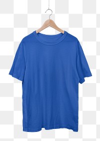 Blue t-shirt  png sticker, fashion transparent background