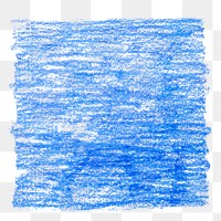 Png blue colored pencil texture sticker, transparent background