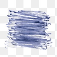 Png blue marker scratch sticker, transparent background