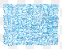 Png blue colored pencil texture sticker, transparent background