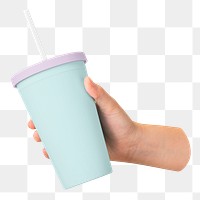 Tumbler cup mockup png beverage product sticker, transparent background