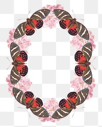 Exotic butterfly frame png sticker, transparent background