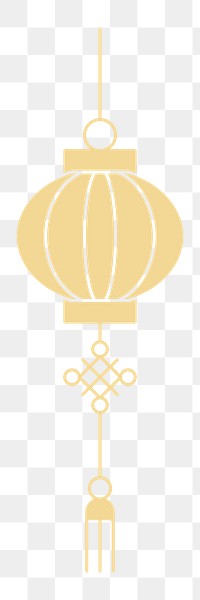 Gold Chinese lantern png sticker, transparent background