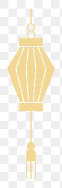 Gold Chinese lantern png sticker, transparent background