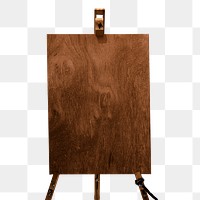 Wooden board easel sign  png sticker, transparent background