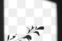PNG leaf shadow border sticker, transparent background