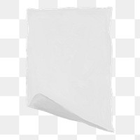 White ripped paper png sticker, stationery doodle, transparent background