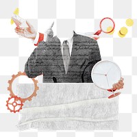 Businessman png sticker, mixed media transparent background