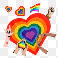 LGBTQ love png sticker, mixed media transparent background