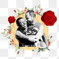 Gay love png sticker, mixed media transparent background