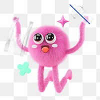 Plastic monster png sticker, mixed media transparent background
